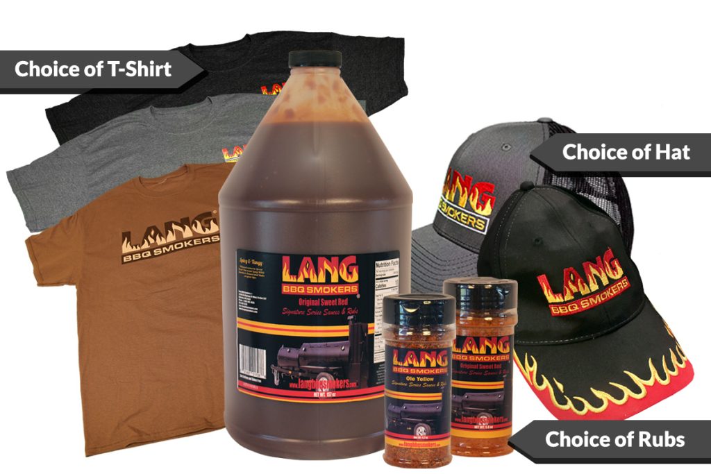 Holiday Gift Packages 7 - 1 Gallon Sweet Red BBQ Sauce, 2 Rubs, 1 shirt, & 1 hat